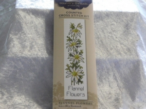 Fiona Jude Country Thread Cross Stitch Bookmark Kit - Flannel Flower